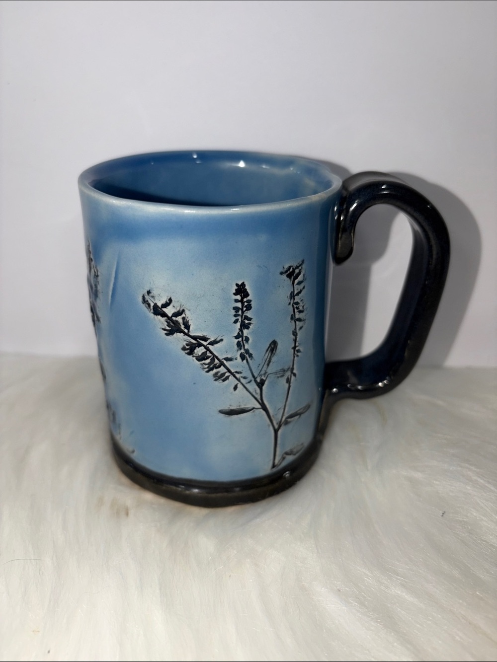 Pottery Blue Botanical Ceramic Mug